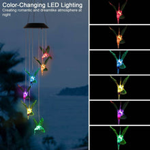 Load image into Gallery viewer, LED Solar Hummingbird Wind Chime