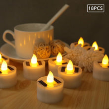 Load image into Gallery viewer, LED Solar Lamp Solar Electronic Candle Light LED Tea Lights Candles Battery Powered Fake Candles for Wedding Party Holidays Home Decoration Outdoor Electronic Flameless Candle Light For Outdoor Christmas Halloween