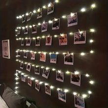 Load image into Gallery viewer, LED String Lights with 40 Wooden Clips