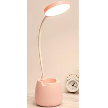 Load image into Gallery viewer, LED Table Lamp With Pen Holder Touch Dimmable Flexo Desk Lamp USB Rechargeable Eye Protection Bedside Learning Reading Lamp Decorative Table Lamp Cute Study Lamps for Bedroom Décor