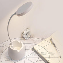Load image into Gallery viewer, LED Table Lamp With Pen Holder Touch Dimmable Flexo Desk Lamp USB Rechargeable Eye Protection Bedside Learning Reading Lamp Decorative Table Lamp Cute Study Lamps for Bedroom Décor