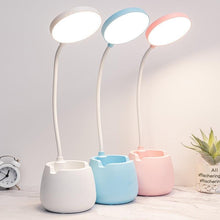Load image into Gallery viewer, LED Table Lamp With Pen Holder Touch Dimmable Flexo Desk Lamp USB Rechargeable Eye Protection Bedside Learning Reading Lamp Decorative Table Lamp Cute Study Lamps for Bedroom Décor