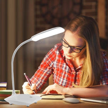 Load image into Gallery viewer, LED Three-Speed Touch Dimming Reading Lamp USB Charging Plug-in White Warm Eye Protection Student Table Light Study Night Light Decorative Table Lamp Cute Study Lamps for Bedroom Décor