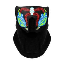 Load image into Gallery viewer, LED Warm Headgear ED Face Mask Party Masks Light Up Dance Halloween Cosplay Easter Rave Mask Luminous Costume Washable Foldable Luminous Cool Party Mask Activated Light Up Mask Led Music Party Mask Led Music Mask for Festival Party