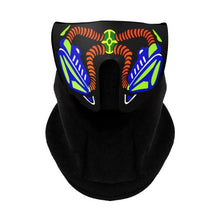 Load image into Gallery viewer, LED Warm Headgear ED Face Mask Party Masks Light Up Dance Halloween Cosplay Easter Rave Mask Luminous Costume Washable Foldable Luminous Cool Party Mask Activated Light Up Mask Led Music Party Mask Led Music Mask for Festival Party