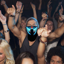 Load image into Gallery viewer, LED Warm Headgear ED Face Mask Party Masks Light Up Dance Halloween Cosplay Easter Rave Mask Luminous Costume Washable Foldable Luminous Cool Party Mask Activated Light Up Mask Led Music Party Mask Led Music Mask for Festival Party