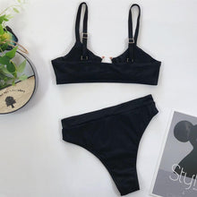 Load image into Gallery viewer, Leopard Bikinis Bikini Swimming Women's Bathing Suits Push Up Swimsuit Women's Padded Underwire Bikini Wire Push Up Bathing Suit Leopard Printed High Cut Vintage Swimsuit