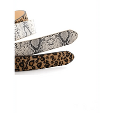 Load image into Gallery viewer, Leopard PU Leather Pattern 105cm Round Buckle Belt Women Trendy Dress Cute Classic Belts