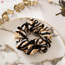 Load image into Gallery viewer, Leopard Velvet Scrunchies Hair Accessories For Women Girl Elastic Hair Ring Hair tie Ponytail Holder Rubber Hair Band Ponytail Holder Accessories for Women And Girls