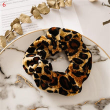 Load image into Gallery viewer, Leopard Velvet Scrunchies Hair Accessories For Women Girl Elastic Hair Ring Hair tie Ponytail Holder Rubber Hair Band Ponytail Holder Accessories for Women And Girls