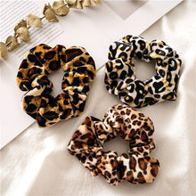Load image into Gallery viewer, Leopard Velvet Scrunchies Hair Accessories For Women Girl Elastic Hair Ring Hair tie Ponytail Holder Rubber Hair Band Ponytail Holder Accessories for Women And Girls