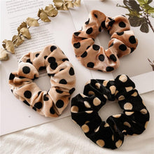 Load image into Gallery viewer, Leopard Velvet Scrunchies Hair Accessories For Women Girl Elastic Hair Ring Hair tie Ponytail Holder Rubber Hair Band Ponytail Holder Accessories for Women And Girls