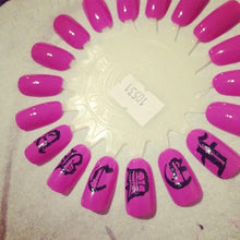 Load image into Gallery viewer, Letter 3D Decals Nail Art Stickers English Old Font Black Number Tattoo Nails Design Water Sliders Manicure Decoration 3D Nail Supplies Holographic Old English Character Nail Self-Adhesive Sticker English Font Design Manicure Decorations Accessories