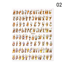 Load image into Gallery viewer, Letter 3D Decals Nail Art Stickers English Old Font Black Number Tattoo Nails Design Water Sliders Manicure Decoration 3D Nail Supplies Holographic Old English Character Nail Self-Adhesive Sticker English Font Design Manicure Decorations Accessories