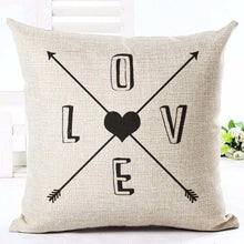 Load image into Gallery viewer, Letter Love Home Cushion Covers Cotton Linen Black White Pillow Cover I Love You Forever and Always Throw Pillow Case Love Letter Pillow Cushion Covers Fashion Home Decor Cover Sofa Bed Nordic Decorative Pillow Case 45x45CM