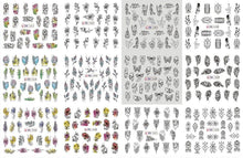 Load image into Gallery viewer, Letter Nail Water Decals With Inscriptions Sexy Girl Black White Tattoo Slider English Alphabet Nail Decals Adhesive Letter 3D Nail Art Stickers for Women Girls Nail Decoration Manicure for Women Decorations Birthday Party Favor Gift