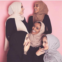 Load image into Gallery viewer, Light Soft Fashion Solid Scarf Crinkle Cotton Linen Wrap Shawl Hijab Muslim Woman Shawls Turban Islamic Clothing Head Wrap For Women