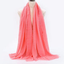 Load image into Gallery viewer, Light Soft Fashion Solid Scarf Crinkle Cotton Linen Wrap Shawl Hijab Muslim Woman Shawls Turban Islamic Clothing Head Wrap For Women