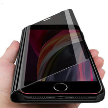 Load image into Gallery viewer, Lightweight Anti Peeping Magnetic Double-Sided Privacy Clear Back Metal Bumper Anti-Spy Phone Cases Cover for iPhone iPhone Smart Mirror Flip Case For iPhone 13 12 11 Pro XS Max XR Magnetic Stand Cover