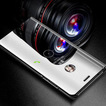 Load image into Gallery viewer, Lightweight Anti Peeping Magnetic Double-Sided Privacy Clear Back Metal Bumper Anti-Spy Phone Cases Cover for iPhone iPhone Smart Mirror Flip Case For iPhone 13 12 11 Pro XS Max XR Magnetic Stand Cover