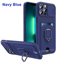 Load image into Gallery viewer, Lightweight Heavy Duty Protective Case With Rotatable Kickstand Ring For iPhone 13 14 Case Magnetic Ring Holder Cover for iPhone 12 11 14 Pro Wallet Card Armor iphone Case