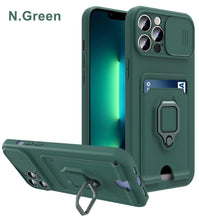 Load image into Gallery viewer, Lightweight Heavy Duty Protective Case With Rotatable Kickstand Ring For iPhone 13 14 Case Magnetic Ring Holder Cover for iPhone 12 11 14 Pro Wallet Card Armor iphone Case
