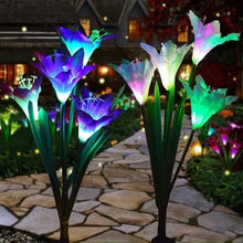 Load image into Gallery viewer, Lily Flower Multi-Color Changing LED Solar Powered Lights