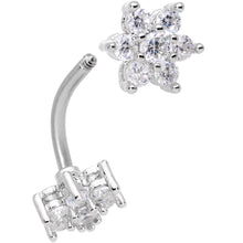 Load image into Gallery viewer, Clear Gem Double Star Reversible Double Mount Belly Ring