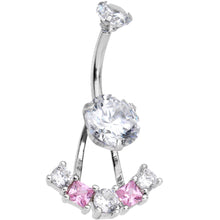 Load image into Gallery viewer, Clear Pink CZ Gem Sassy Sparkle Butterfly Dangle Belly Ring