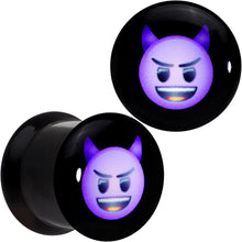 Load image into Gallery viewer, 7/16 Licensed Purple Devil emoji Acrylic Double Flare Plug Set