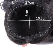 Load image into Gallery viewer, Long Kinky Straight Hair Ponytail With Bangs Fake Hair Bun And Bang Set Synthetic Pony Tail For Women Clip In Hair Extensions Synthetic Long Pony Tail Natural Black Comb In Ponytail Hair Pieces For Women