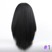 Load image into Gallery viewer, Long Kinky Straight Synthetic Wigs for Black Women Black Brown Blonde Ginger Red White Hair Afro Wigs Synthetic Hair Wigs For Black Women Cosplay Wigs For Women