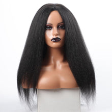 Load image into Gallery viewer, Long Kinky Straight Synthetic Wigs for Black Women Black Brown Blonde Ginger Red White Hair Afro Wigs Synthetic Hair Wigs For Black Women Cosplay Wigs For Women