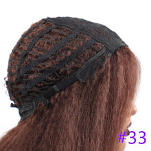 Load image into Gallery viewer, Long Kinky Straight Synthetic Wigs for Black Women Black Brown Blonde Ginger Red White Hair Afro Wigs Synthetic Hair Wigs For Black Women Cosplay Wigs For Women