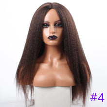Load image into Gallery viewer, Long Kinky Straight Synthetic Wigs for Black Women Black Brown Blonde Ginger Red White Hair Afro Wigs Synthetic Hair Wigs For Black Women Cosplay Wigs For Women