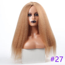 Load image into Gallery viewer, Long Kinky Straight Synthetic Wigs for Black Women Black Brown Blonde Ginger Red White Hair Afro Wigs Synthetic Hair Wigs For Black Women Cosplay Wigs For Women
