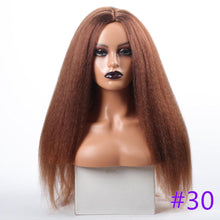 Load image into Gallery viewer, Long Kinky Straight Synthetic Wigs for Black Women Black Brown Blonde Ginger Red White Hair Afro Wigs Synthetic Hair Wigs For Black Women Cosplay Wigs For Women