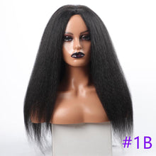 Load image into Gallery viewer, Long Kinky Straight Synthetic Wigs for Black Women Black Brown Blonde Ginger Red White Hair Afro Wigs Synthetic Hair Wigs For Black Women Cosplay Wigs For Women