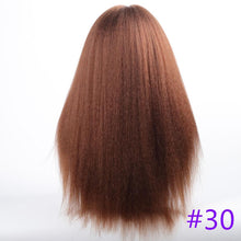 Load image into Gallery viewer, Long Kinky Straight Synthetic Wigs for Black Women Black Brown Blonde Ginger Red White Hair Afro Wigs Synthetic Hair Wigs For Black Women Cosplay Wigs For Women