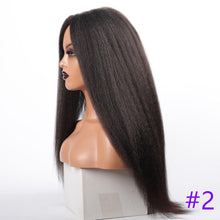 Load image into Gallery viewer, Long Kinky Straight Synthetic Wigs for Black Women Black Brown Blonde Ginger Red White Hair Afro Wigs Synthetic Hair Wigs For Black Women Cosplay Wigs For Women