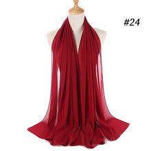 Load image into Gallery viewer, Long Lightweight Soft Solid Color Chiffon Scarfs Muslim Headscarf Hijab Scarf Shawls Wraps Hijab For Women 70*180cm