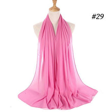 Load image into Gallery viewer, Long Lightweight Soft Solid Color Chiffon Scarfs Muslim Headscarf Hijab Scarf Shawls Wraps Hijab For Women 70*180cm