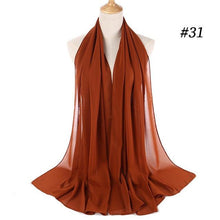 Load image into Gallery viewer, Long Lightweight Soft Solid Color Chiffon Scarfs Muslim Headscarf Hijab Scarf Shawls Wraps Hijab For Women 70*180cm