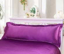 Load image into Gallery viewer, Long Pillowcase Brown Solid Pillow Case Cover Silk Satin Fabric Pillow Cover Soft Grey Satin Body Pillow Pillowcase Silky Long Pillow Case Home Textile For Bedroom