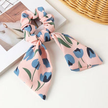 Load image into Gallery viewer, Long Ribbon Women Ponytail Scrunchies Scarf Elastic Hair Band Knotted Streamer Hair Ties Silky Satin Hair Rope Ponytail Holder Accessories for Women