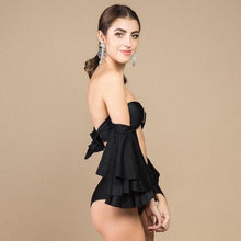 Load image into Gallery viewer, Long Sleeve Bikini Women's Two Piece Swimsuit Bikini Bathing Suit Print Swimsuit High Waist Swimwear Women Bikinis Mesh Sleeves Swim Suit Plus Size Bathing Suit Sun Protection Bathing Suit