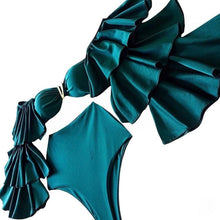 Load image into Gallery viewer, Long Sleeve Bikini Women's Two Piece Swimsuit Bikini Bathing Suit Print Swimsuit High Waist Swimwear Women Bikinis Mesh Sleeves Swim Suit Plus Size Bathing Suit Sun Protection Bathing Suit