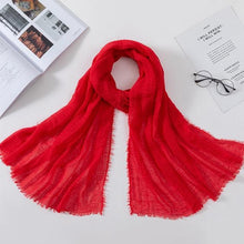 Load image into Gallery viewer, Long Soft Cotton Lightweight Crinkle Hijab Scarf Elegant Headscarf Head Wrap Islamic Head Wraps Hijab For Women 70*175cm