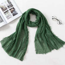 Load image into Gallery viewer, Long Soft Cotton Lightweight Crinkle Hijab Scarf Elegant Headscarf Head Wrap Islamic Head Wraps Hijab For Women 70*175cm