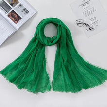 Load image into Gallery viewer, Long Soft Cotton Lightweight Crinkle Hijab Scarf Elegant Headscarf Head Wrap Islamic Head Wraps Hijab For Women 70*175cm